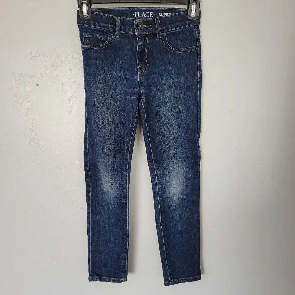 The Children's Place Dark Wash Denim Super Skinny Jeans Boys 8S 8 Slim
